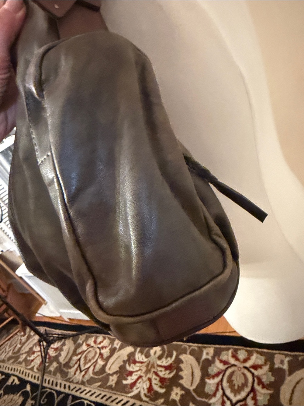 $398! Free People We The Free Hattie Hardware Shoulder Bag Olive NEW - Picture 7 of 14